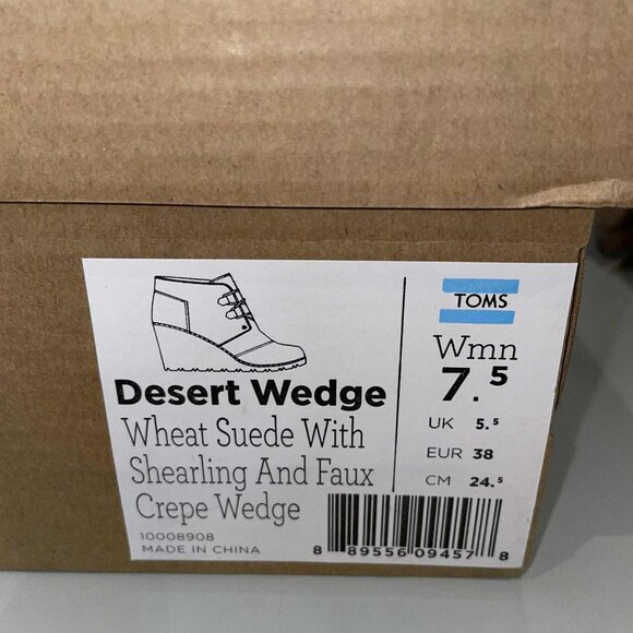 TOMS Desert Wedge Suede Boot - NEW IN BOX - Size 7.5 - Picture 7 of 8
